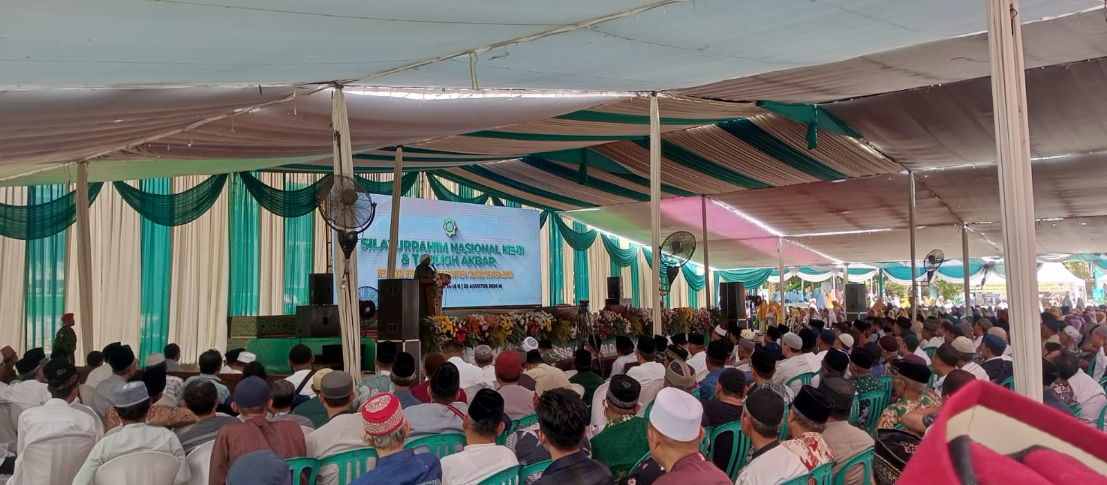 Siltnas Elkisi berlangsung di Ponpes Elkisi di Jalan Trawas - Mojosari KM 08, Kemuning, Mojorejo, Kecamatan Pungging, Kabupaten Mojokerto, Jawa Timur, Ahad (25/8/2024). Sekitar 5000 orang mengikuti acara tahunan itu.