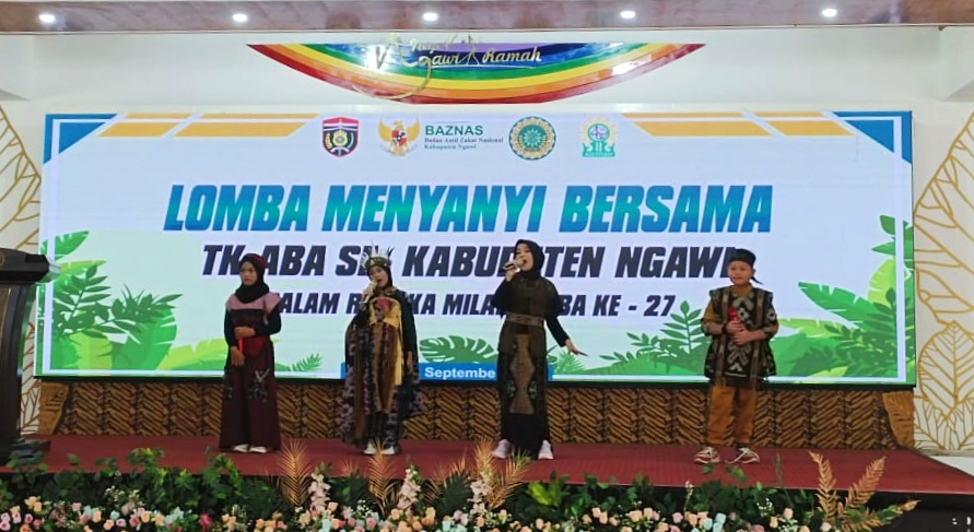 Meriah! Begitulah Lomba Menyanyi Bersama TK Aisyiyah se-Kabupaten Ngawi dalam memperingati Milad Ke-27 IGABA Ngawi. Ada tampilan pantomim, drama, hingga paduan suara. 