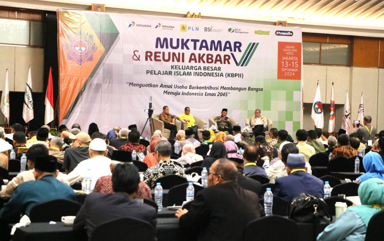 Keluarga Besar PII melaksanakan Muktamar dan Reuni Akbar dengan tema "Menguatkan Amal Usaha Berkontribusi Membangun Bangsa Menuju Indonesia Emas 2045" di Grand Sahid Jaya Hotel Jakarta, Sabtu (14/9/2024).