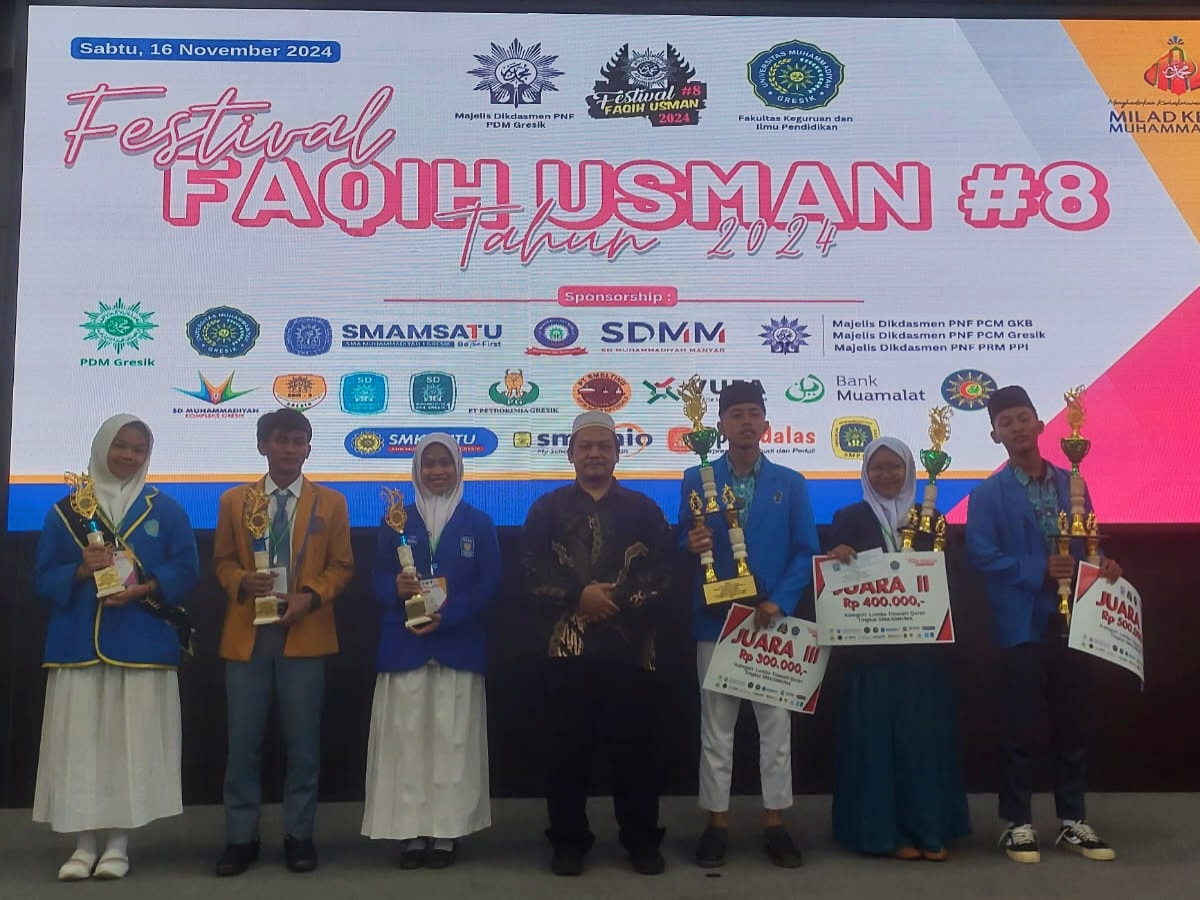 Juara lomba Tilawatil Qur'an Festival Faqih Usman Ke-8 Tahun 2024 diumumkan di Hall Sang Pencerah lantai 8 Universitas Muhammadiyah Gresik, Sabtu (16/11/2024). 