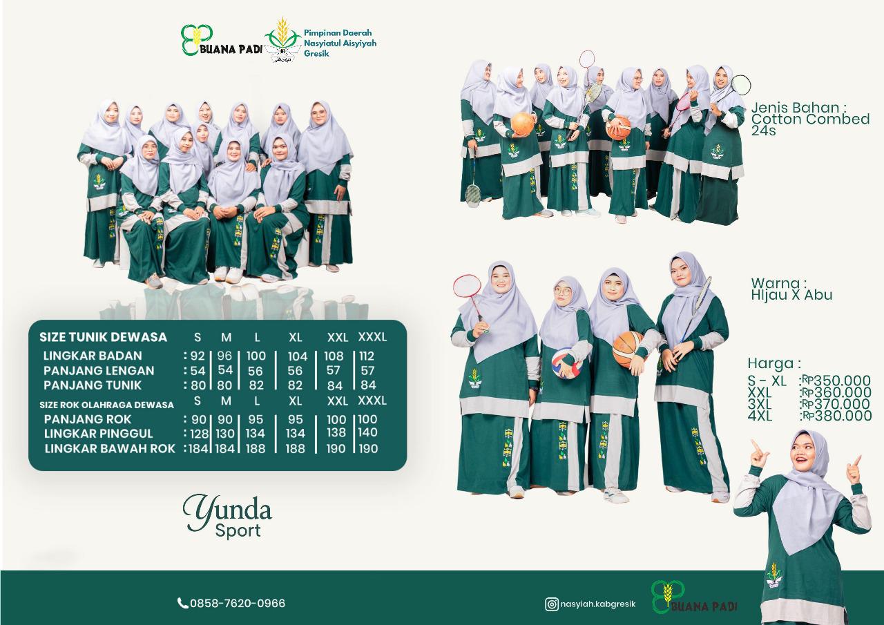 Pimpinan Daerah Nasyiatul Aisyiyah (PDNA) Gresik meluncurkan Yunda Sport, busana olahraga syar'i yang modis, fleksibel, dan nyaman untuk muslimah aktif.