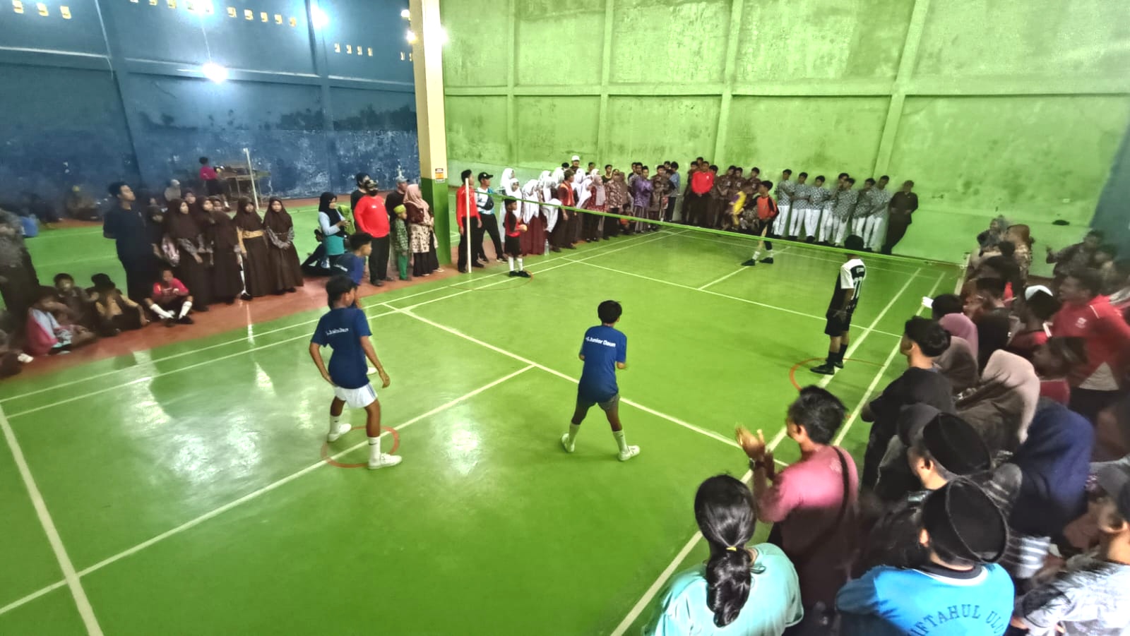 Kompak dan Tangguh, Tim Sepak Takraw MTs Muhammadiyah 5 Daun Juara Pertama