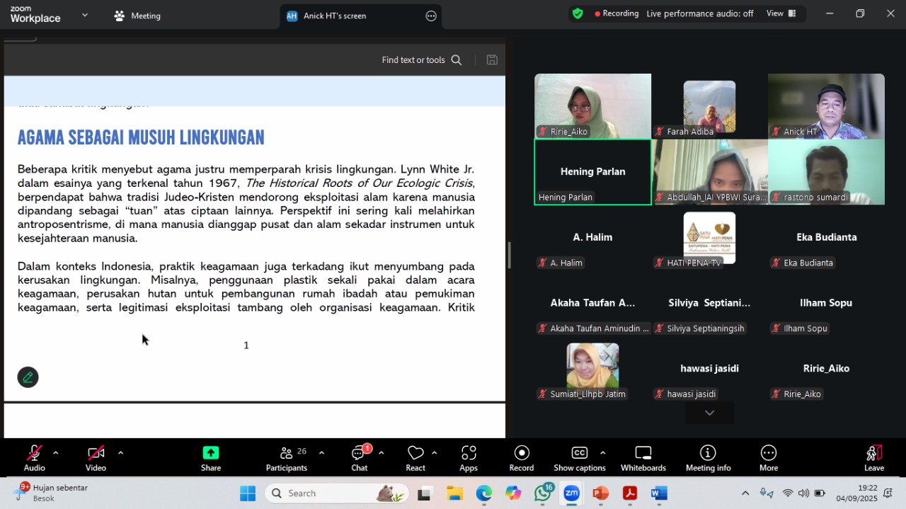 Agama dan Lingkungan: Dari Konflik Menuju Kolaborasi
