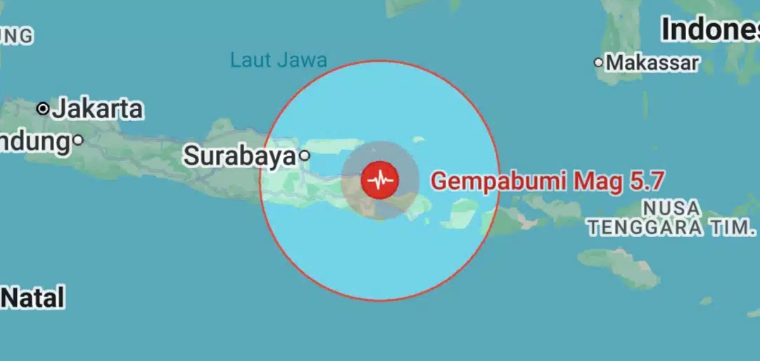 Gempa Magnitudo 5,7 Gucang Banyuwangi