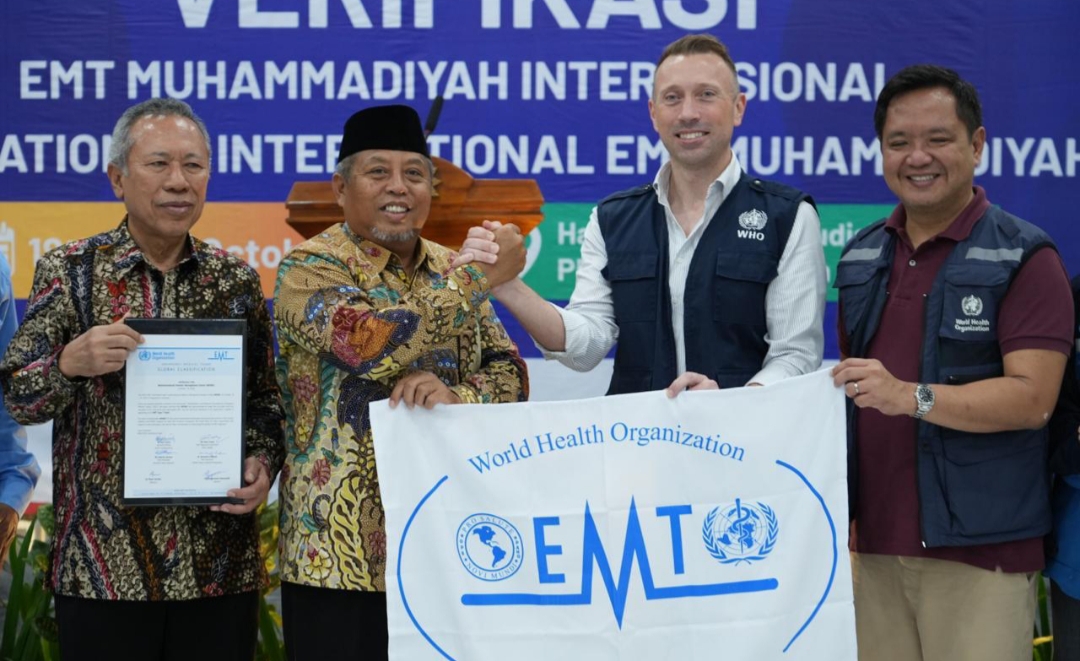 Catat sejarah, EMT Muhammadiyah menjadi Tim Medis Darurat Internasional pertama Indonesia terverifikasi World Health Organization (WHO). Dan secara global, Emergency Medical Team (EMT) Muhammadiyah merupakan EMT ke-16 se-Dunia