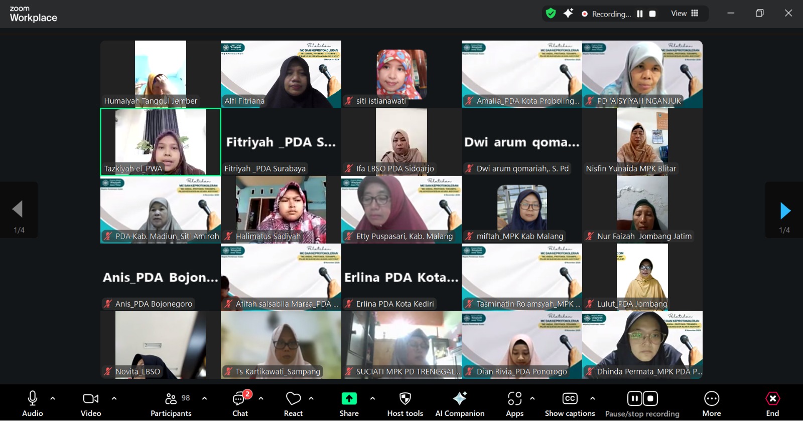 Dari Layar Zoom ke Panggung Aula, Aisyiyah Jatim Siap Lahirkan MC dan Protokoler Andal