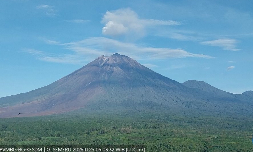 Semeru Erupsi Delapan Kali Selasa Dini Hari, Kolom Letusan Capai 1 Km