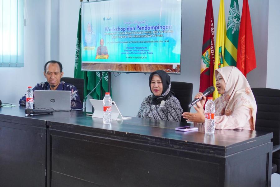 Workshop dan Pendampingan Manajemen Proyek Adaptif Berbasis Prinsip Agile Leadership digelar di  SMA Muhammadiyah 8 Cerme Gresik,