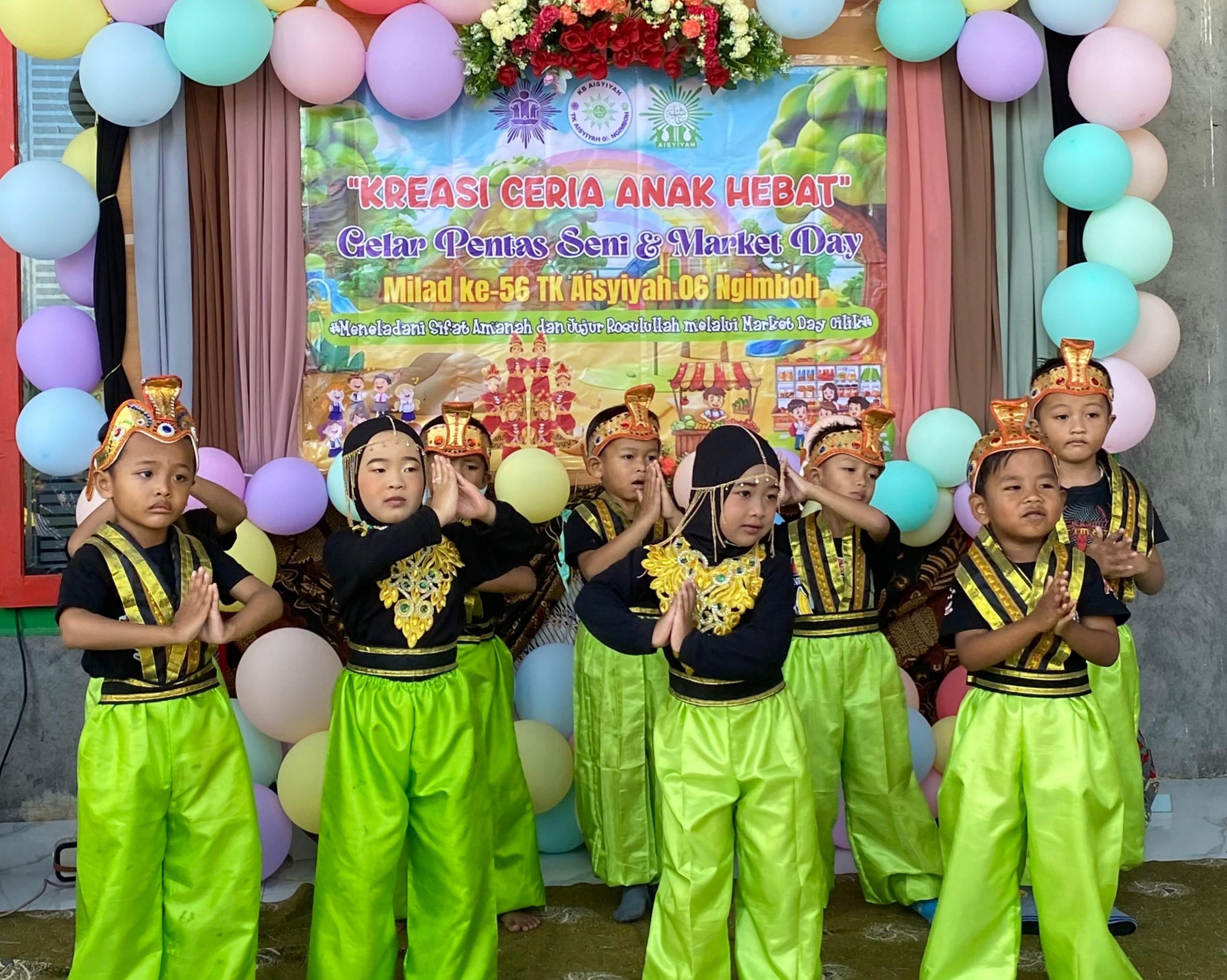 KB dan TK Aisyiyah 06 Ngimboh Rayakan Milad Ke-56 lewat Pawai dan Market Day