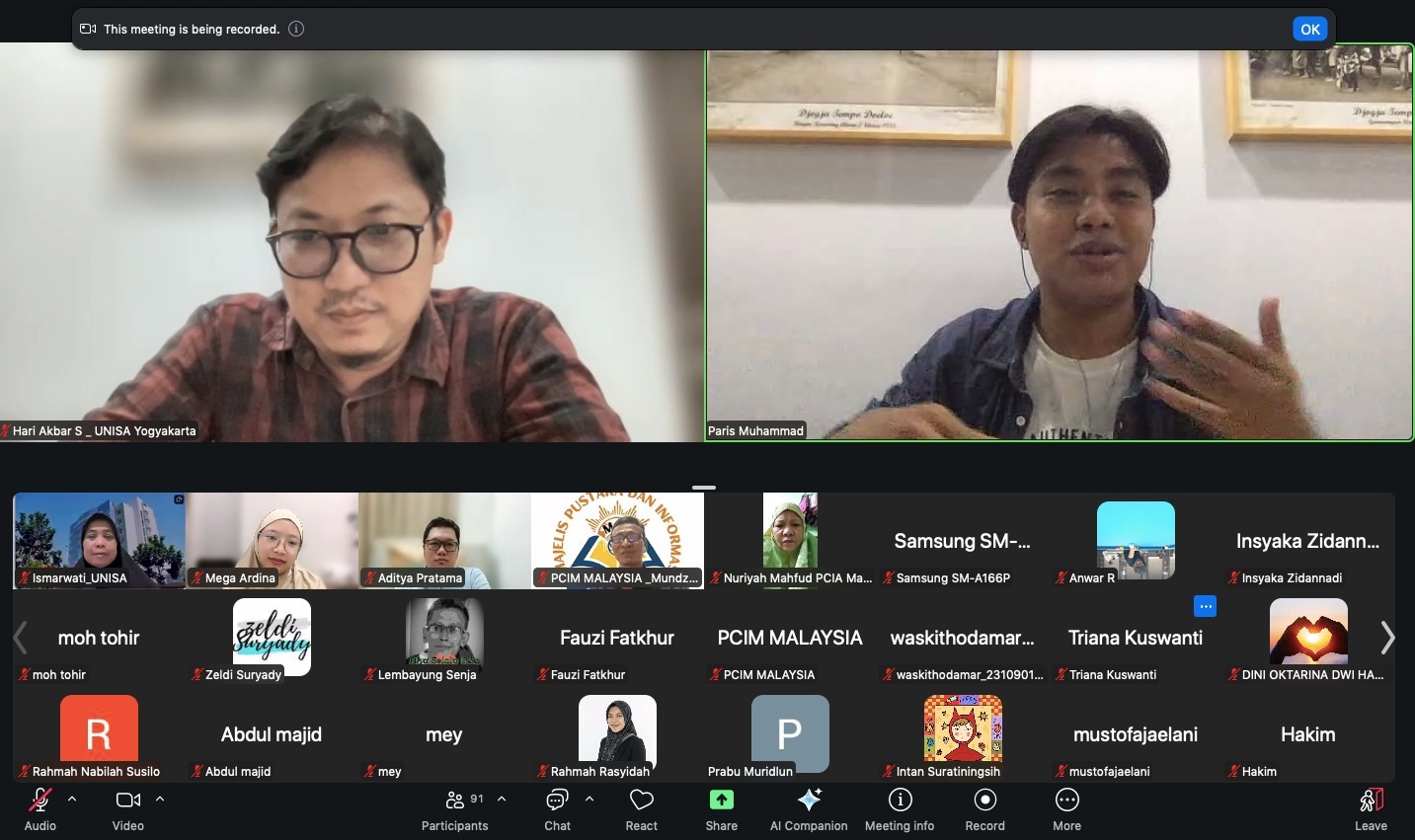 Pelatihan Video Editing MPI PCIM Malaysia Disambut Antusias Peserta