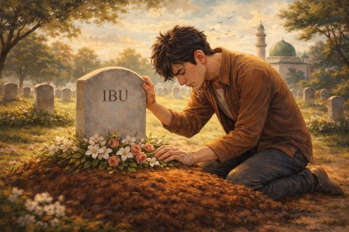 Lebaran dia putuskan pulang. Tapi kalimat adiknya itu seperti petir di siang bolong. Dia mundur selangkah. Kakinya lemas.