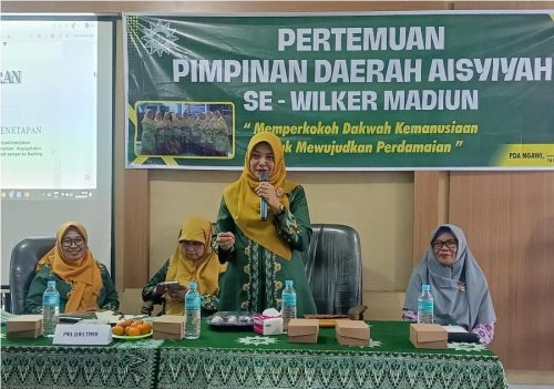 Rakor (Rapat koordinasi) Pimpinan Daerah Aisyiyah (PDA)se Wilker Madiun digelar di Aula Gedung Dakwah Muhammadiyah Ngawi, Ahad (3/5/2026).
